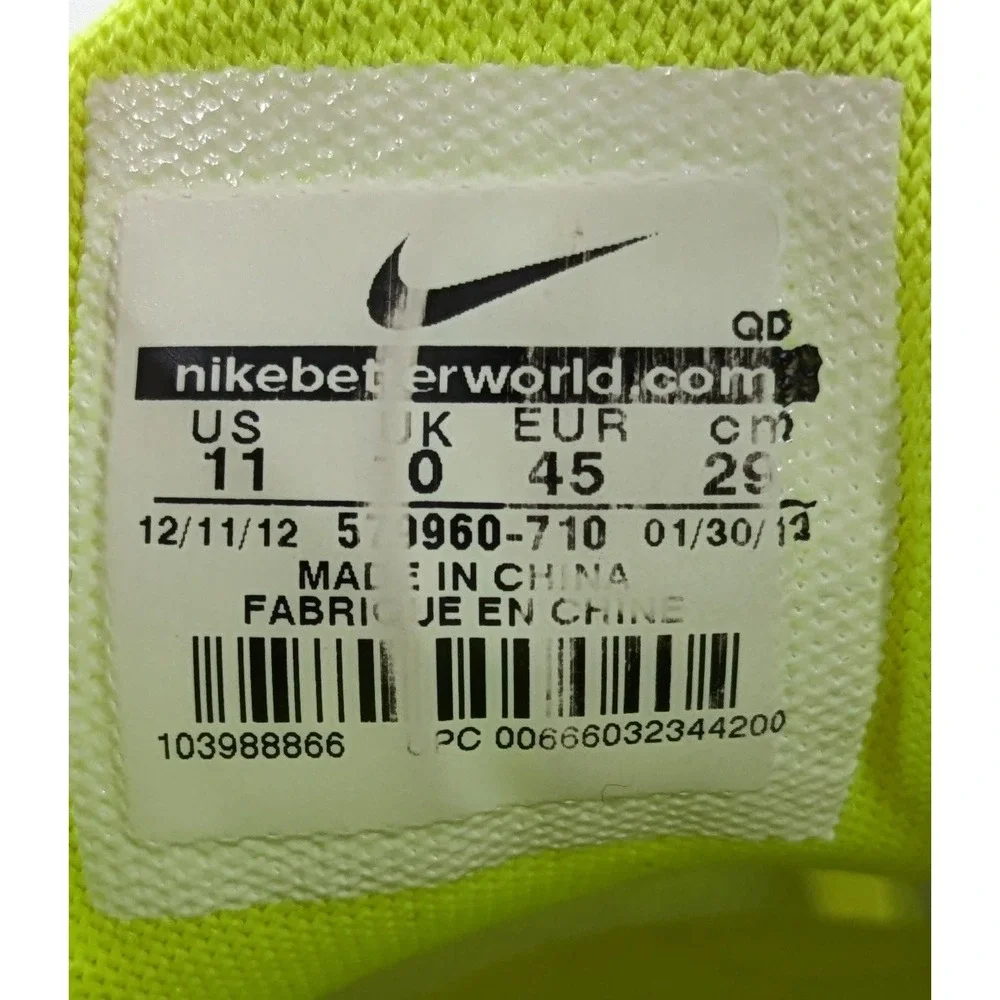 Mens Nike Free Run 5.0 Low Gray Neon Green Running Shoes 579960-710 Size 11